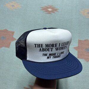 Vintage trucker hat mesh cap more I learn about women more I love my truck funny
